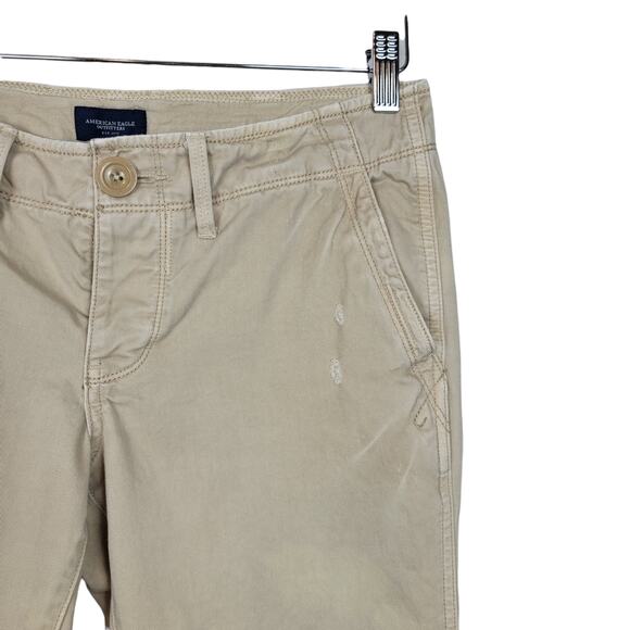 American Eagle Outfitters 100% Cotton Bleach Dye Low Waist Flare Pants - Size 6 - Picture 3 of 10